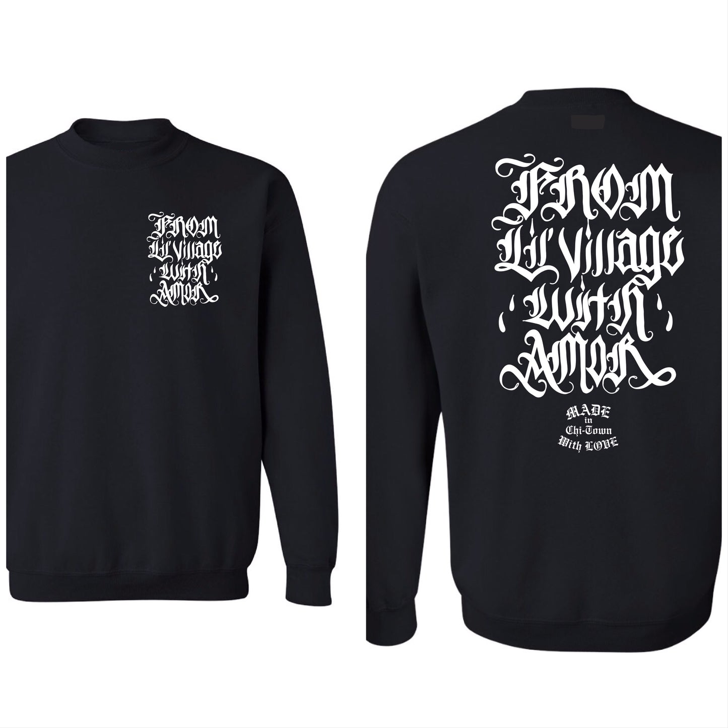 From Little Village With Amor Cotton Crewneck by Made in Chi-Town With Love