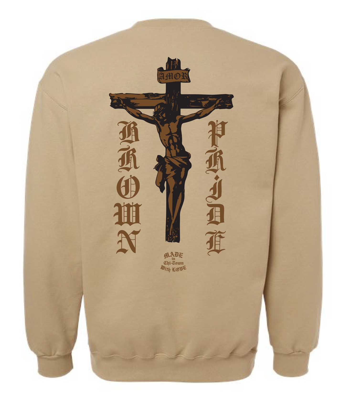 BROWN PRIDE COTTON SWEATER BY MADE IN CHI-TOWN WITH LOVE