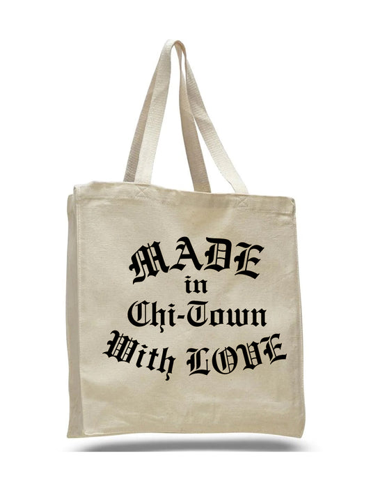 Box Logo Cotton Tote by Made in Chi-Town With Love