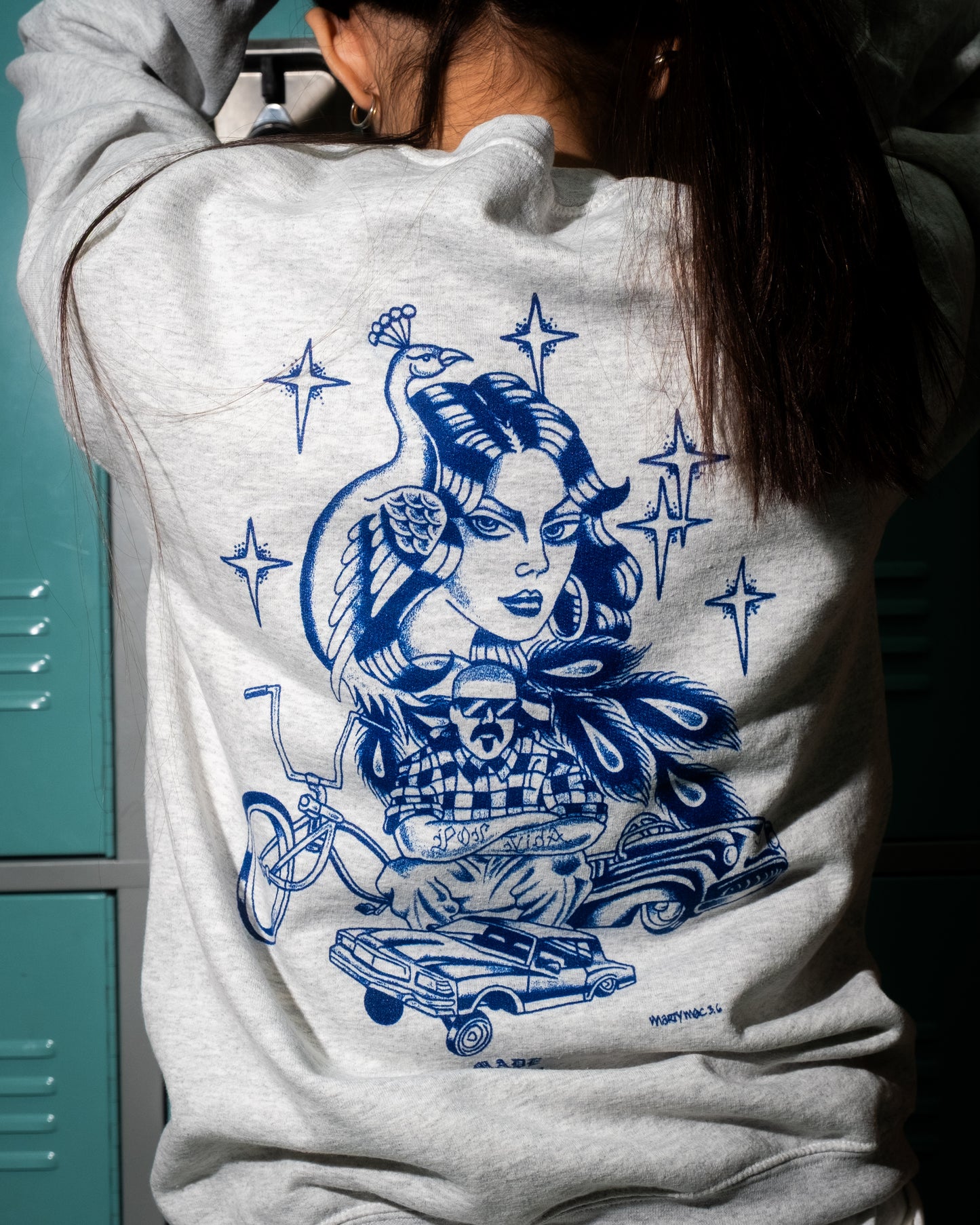 Por Vida Cotton Crewneck Sweater by Made in Chi-Town With Love