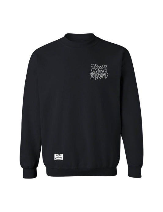 Limited Edition Peace in Chicago Black Cotton Crewneck Sweater - by Made in Chi-Town With Love