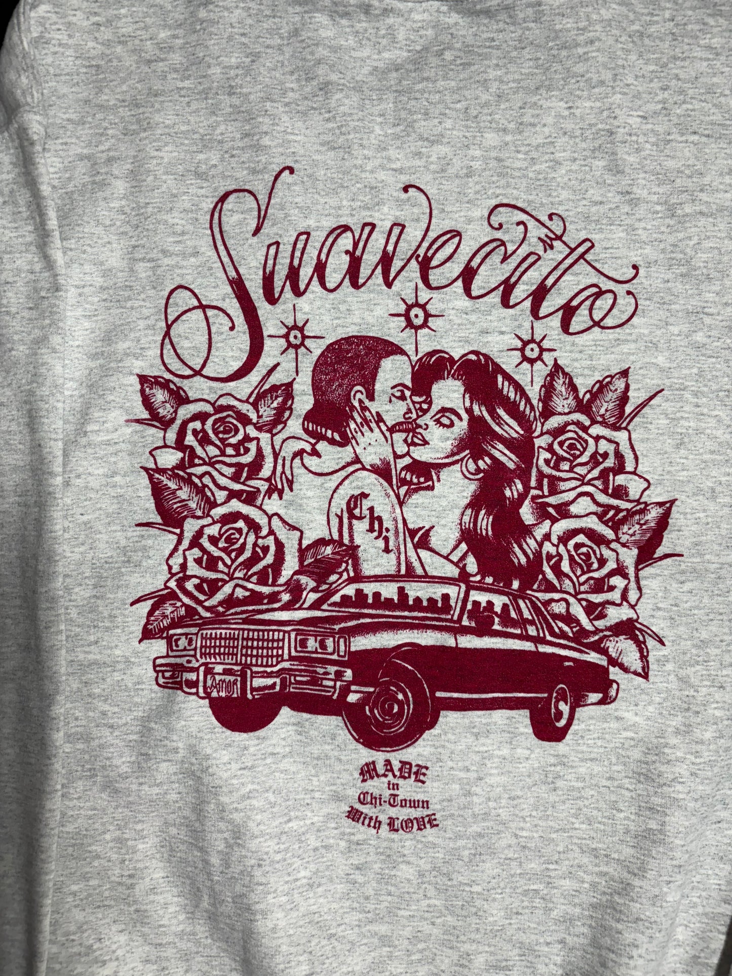 Suavecito Light Grey Cotton Crewneck by Made in Chi-Town With Love