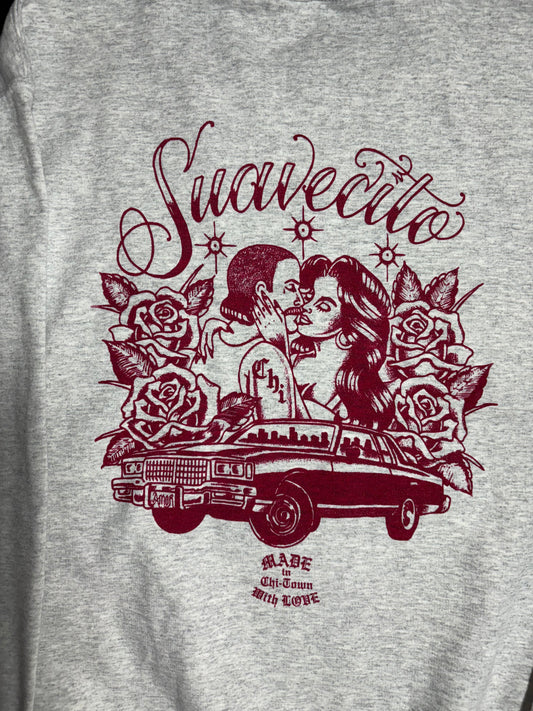 Suavecito Light Grey Cotton Crewneck by Made in Chi-Town With Love
