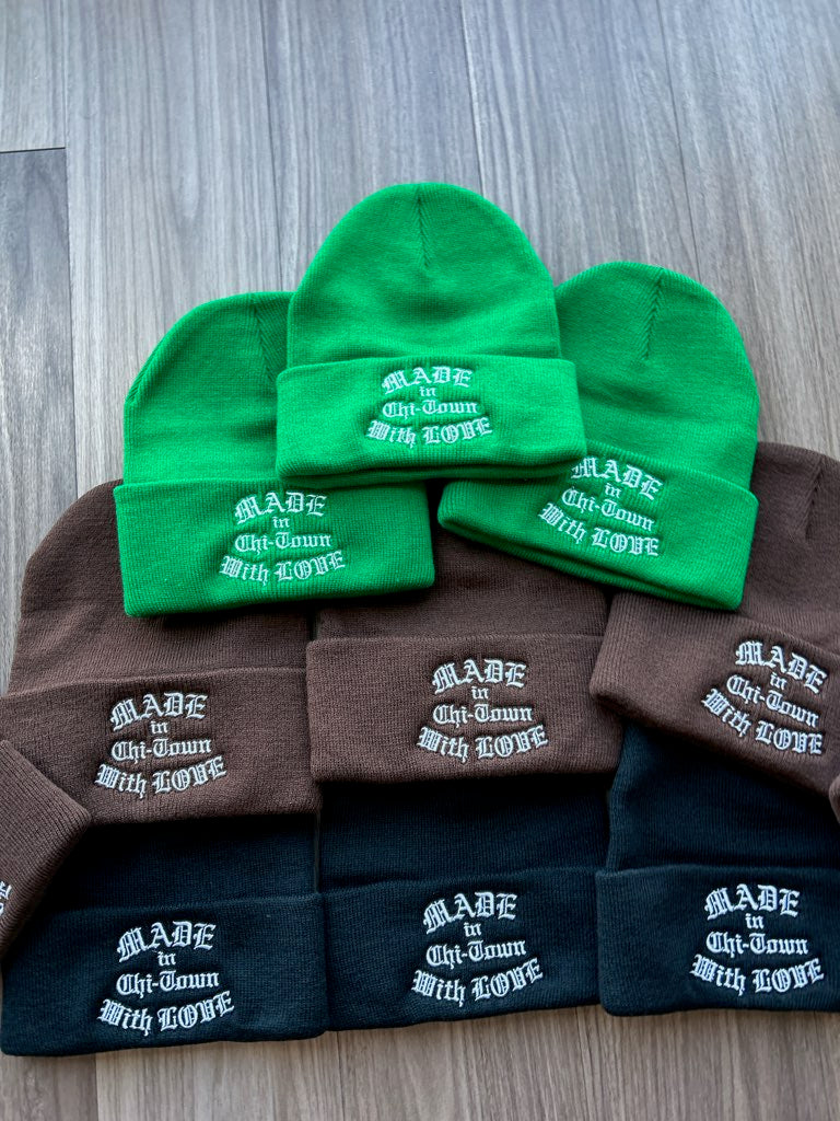 Made With Love Embroidered Beanie by Made in Chi-Town With Love