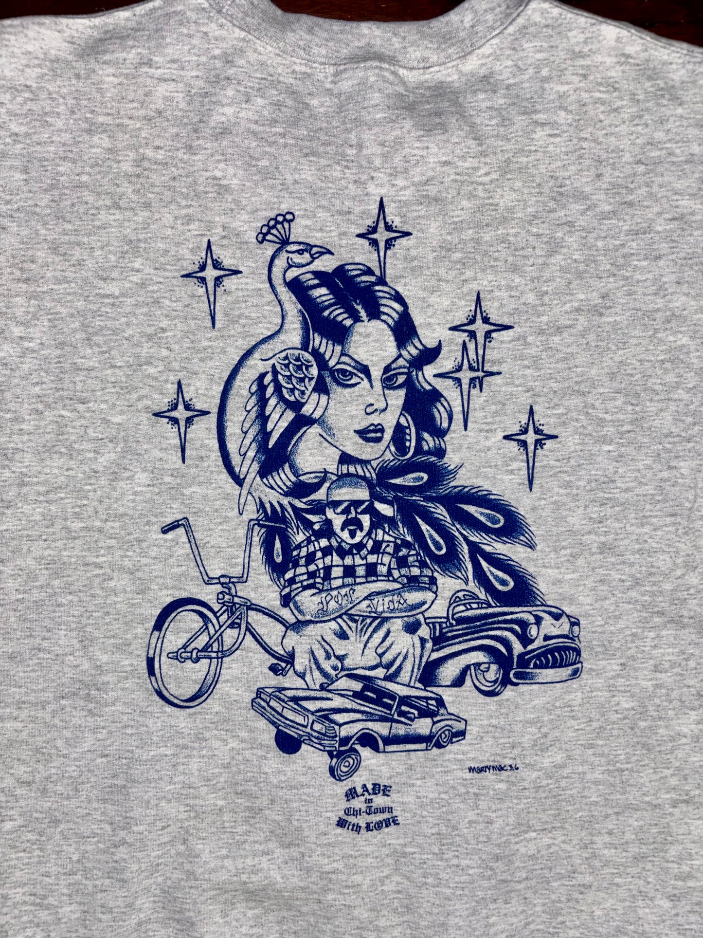 Por Vida Cotton Crewneck Sweater by Made in Chi-Town With Love