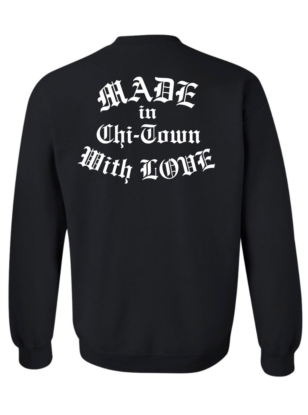 NEW CHI CITY BOX LOGO COTTON BLACK SWEATER BY MADE IN CHI-TOWN WITH LOVE