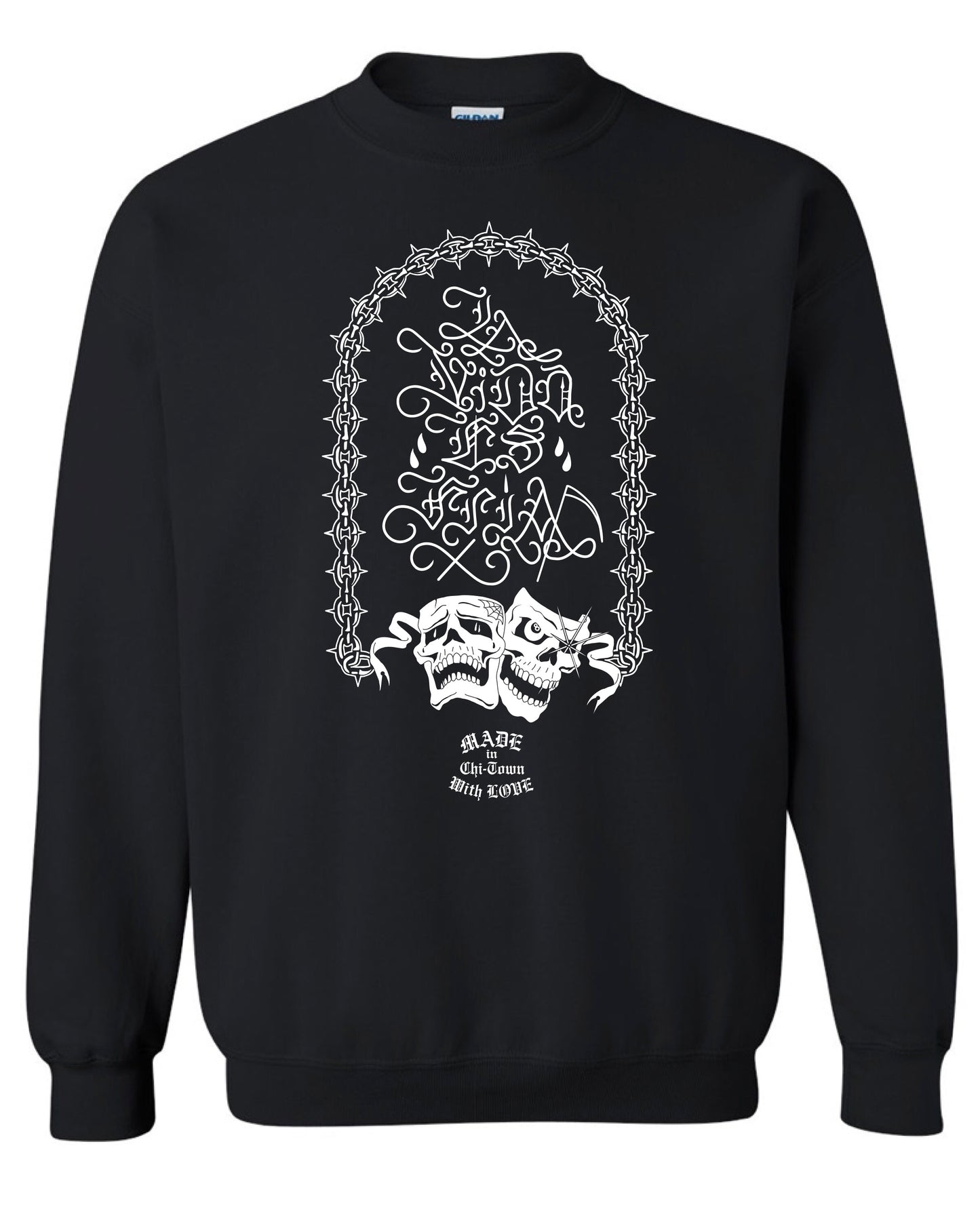 Exclusive La Vida Es Fria Cotton Crewneck By Made in Chi-Town with Love