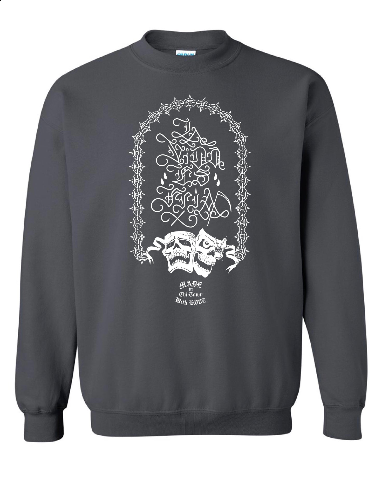 Exclusive La Vida Es Fria Cotton Crewneck By Made in Chi-Town with Love