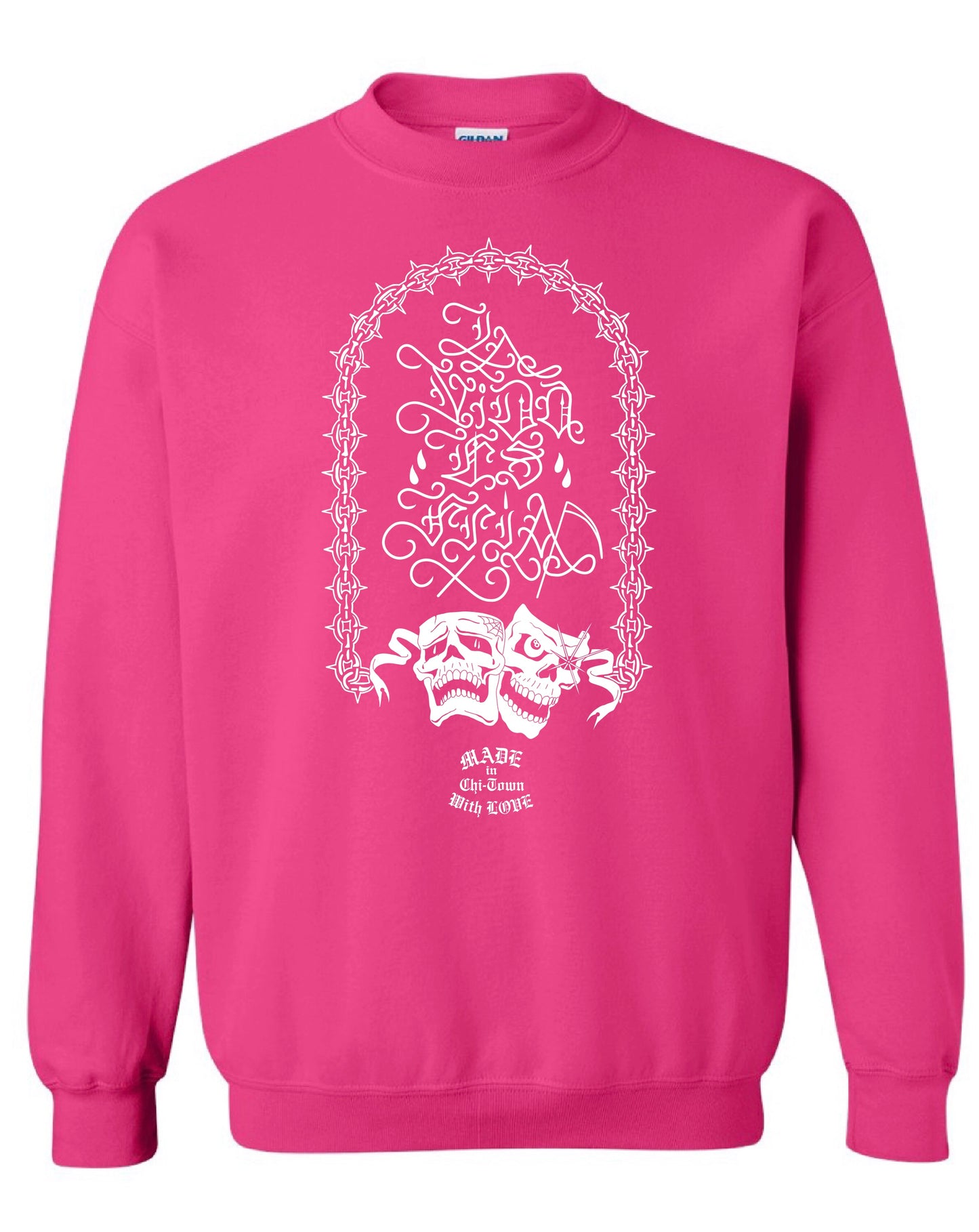 Exclusive La Vida Es Fria Cotton Crewneck By Made in Chi-Town with Love