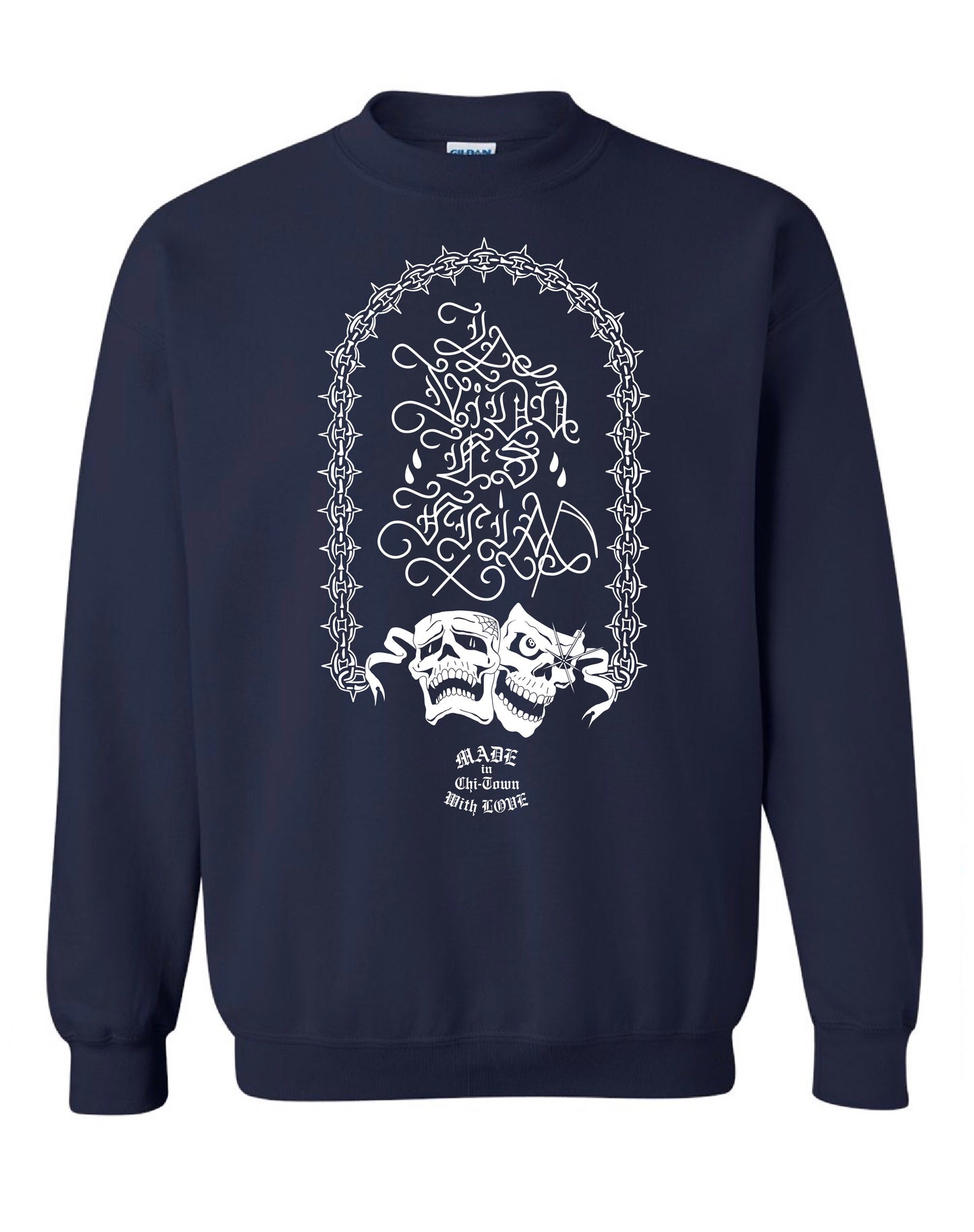 Exclusive La Vida Es Fria Cotton Crewneck By Made in Chi-Town with Love