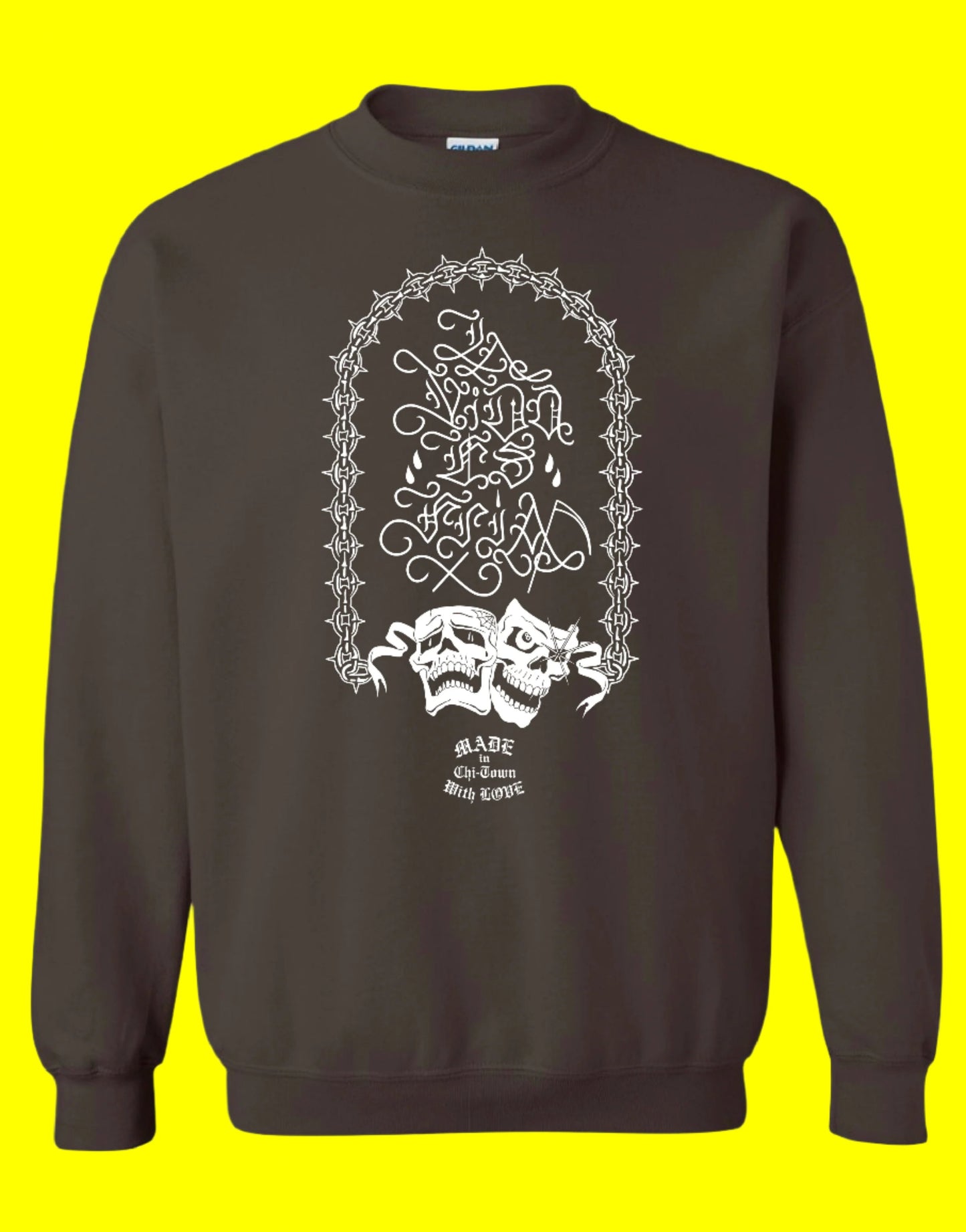 Exclusive La Vida Es Fria Cotton Crewneck By Made in Chi-Town with Love