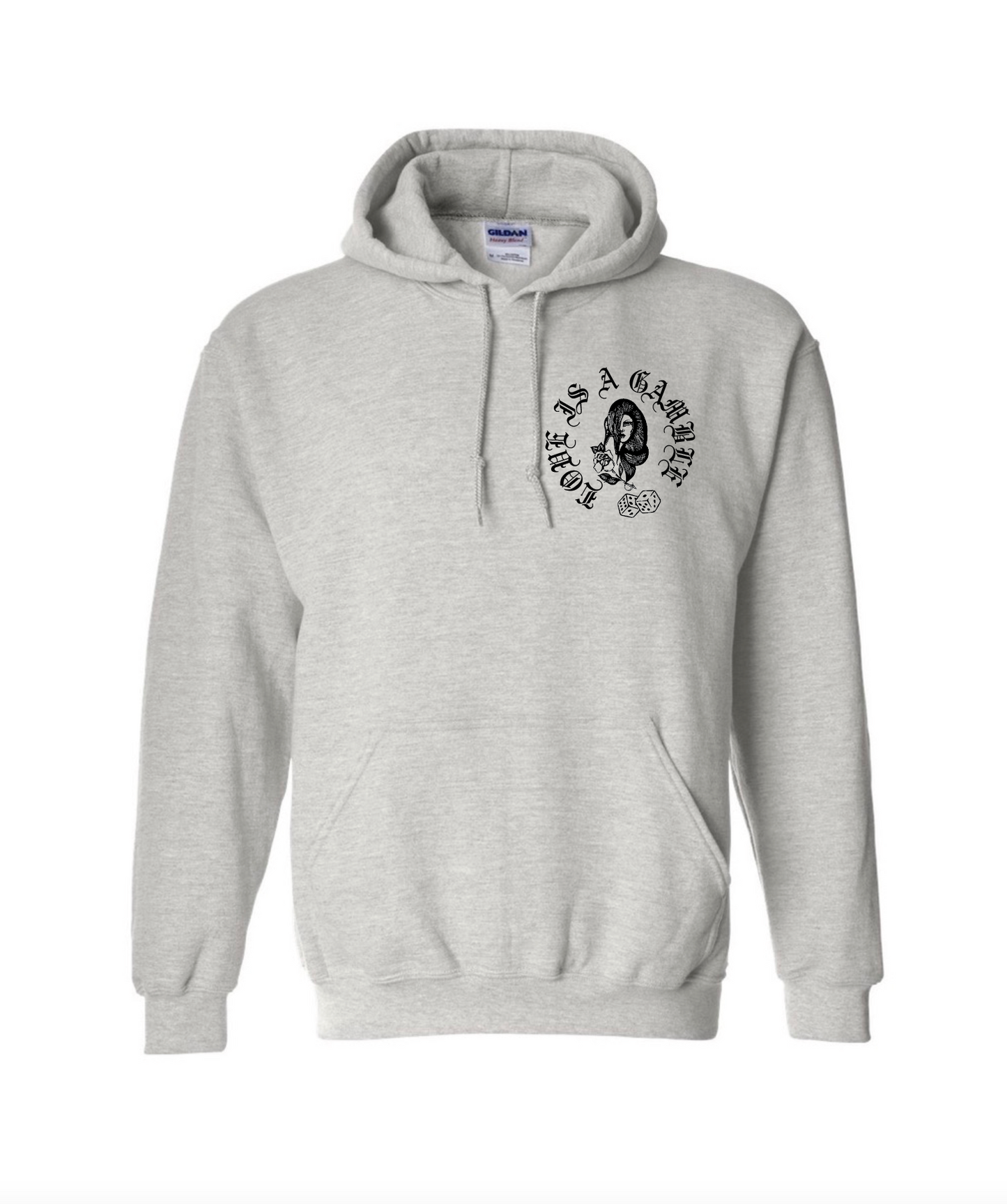 Love Is A Gamble New Release Cotton Grey Hoodie by Made in Chi-Town With Love