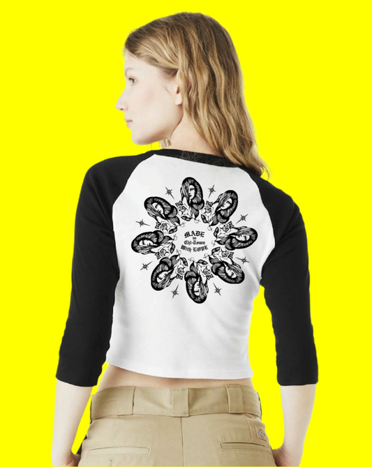 Love is a gamble women baseball crop tee by Made in Chi-Town With Love