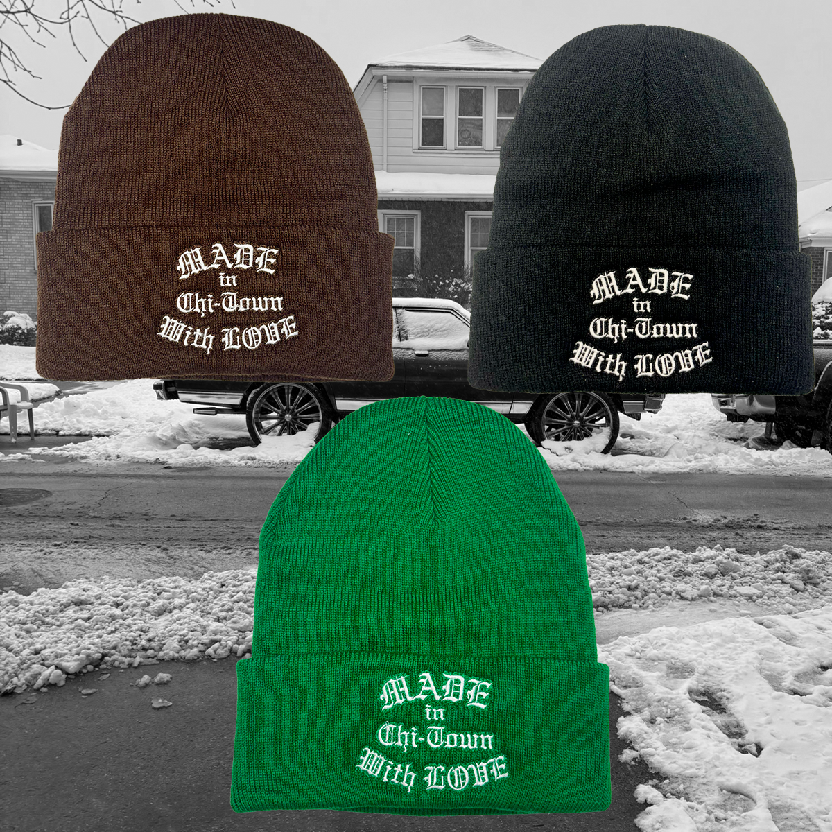 Made With Love Embroidered Beanie by Made in Chi-Town With Love