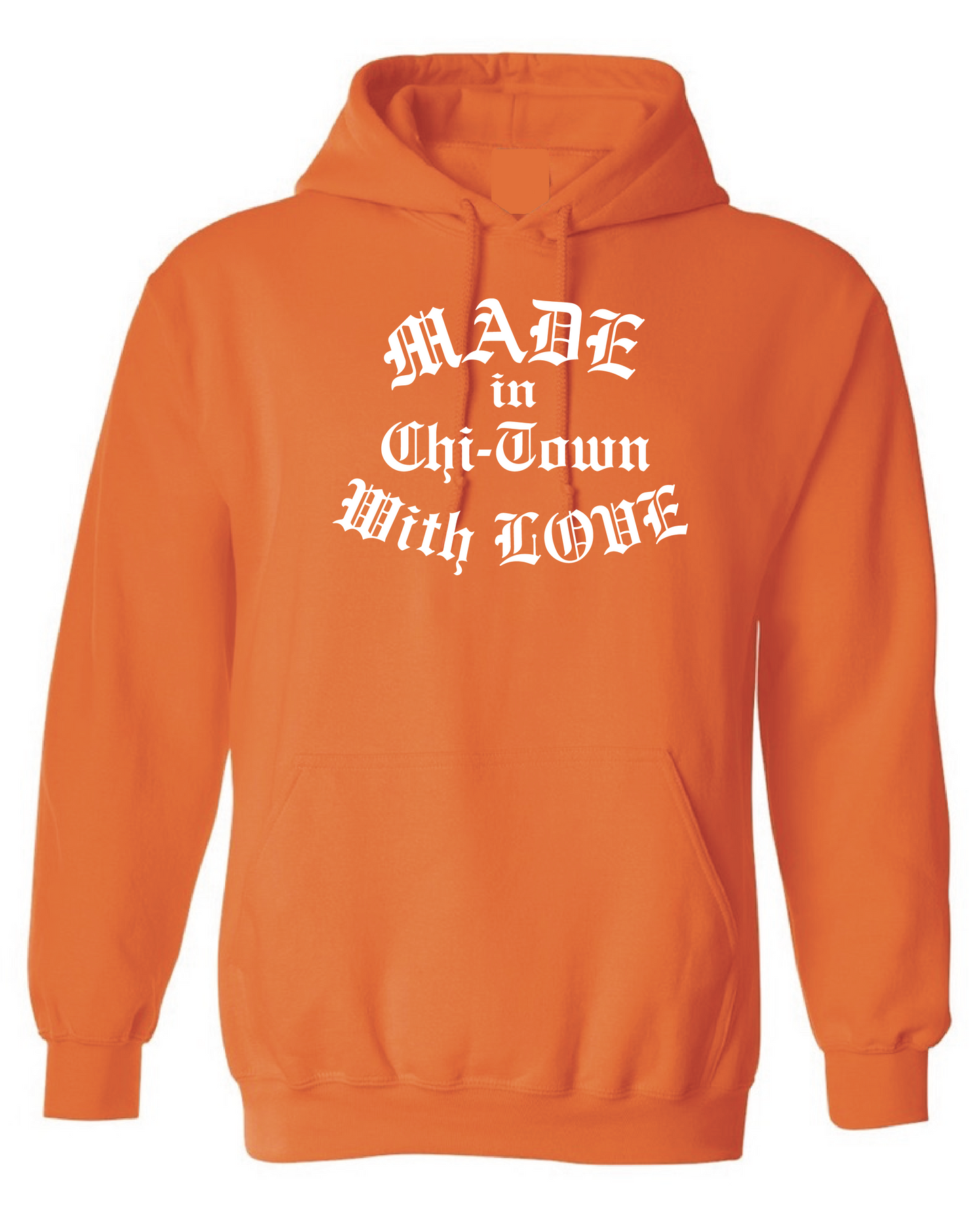 Large Box Logo Made in Chi-Town With Love Cotton Hoodies